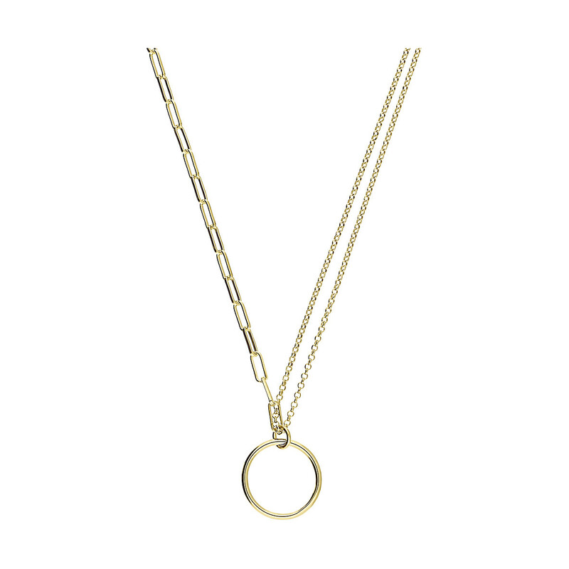 Naszyjnik pozłacany kółko ramka/anker+rolo x2 A6 07580294-00 próba 925