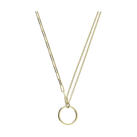 Naszyjnik pozłacany kółko ramka/anker+rolo x2 A6 07580294-00 próba 925