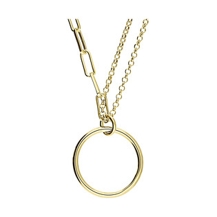 Naszyjnik pozłacany kółko ramka/anker+rolo x2 A6 07580294-00 próba 925