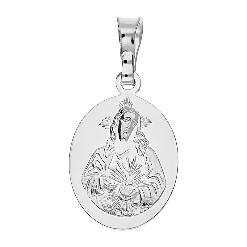 Medalik dwustronny z Matką Boską i Panem Jezusem DJ M054 próba 925
