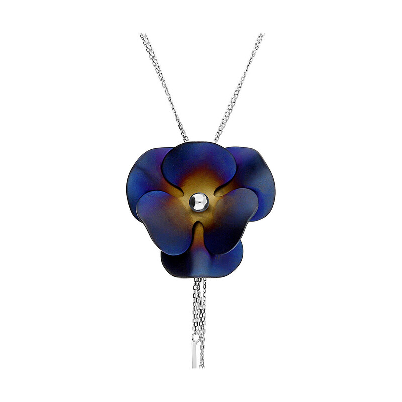 Naszyjnik tytanowy bratek+srebrne pałki/anker A6 07570281-00 próba 925