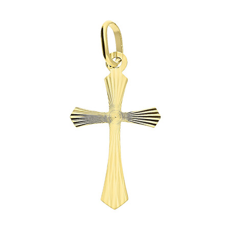 Krzyżyk złoty gładki ramiona w szpic CB C-482 próba 585