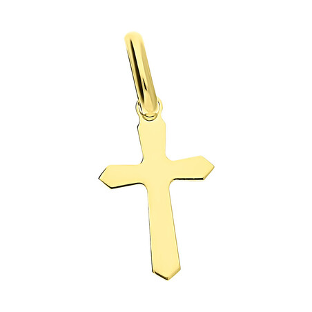 Krzyżyk złoty dwustronny gładki i grawerowany CB C-771 próba 585