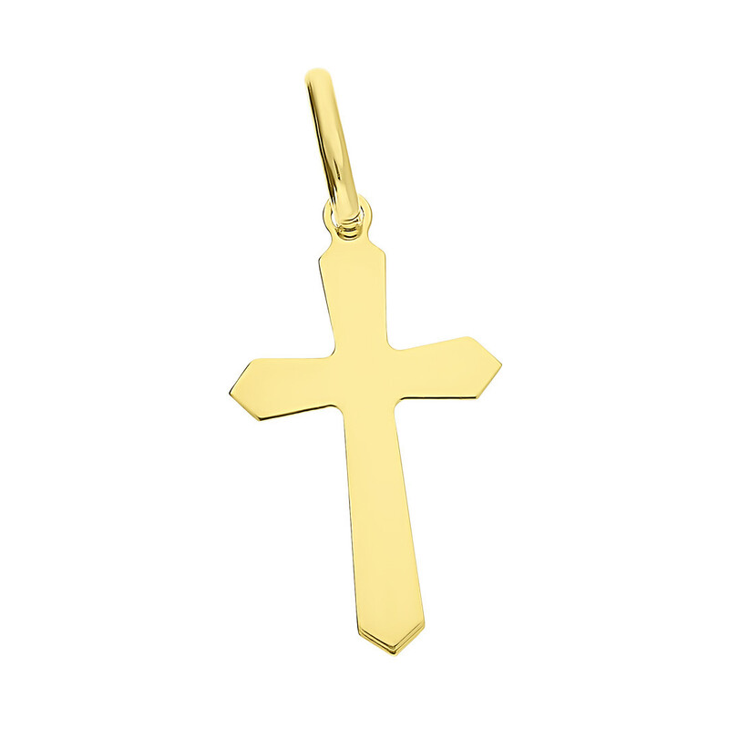 Krzyżyk złoty gładki ramiona szpic CB C-772 próba 585