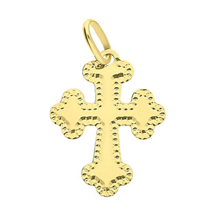Krzyżyk złoty gładki ramiona falbanki CB C-784 próba 585
