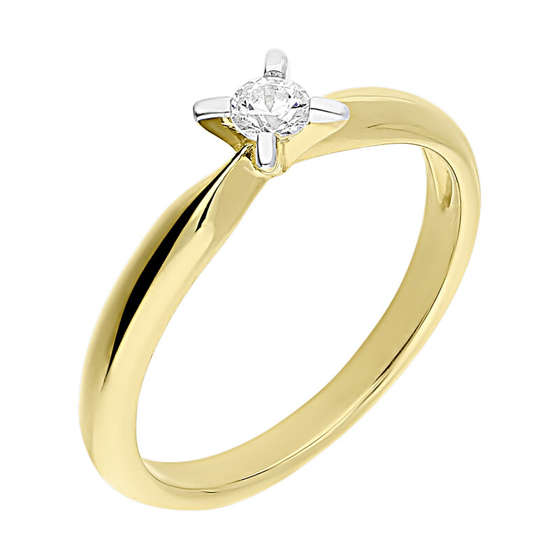 Pierścionek złoty SOLITER cyrkonia 4ł nr DJ PREMIUM254M próba 585