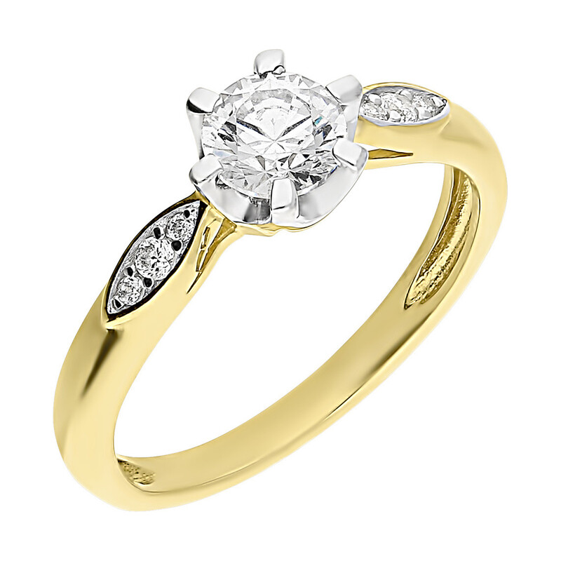 Pierścionek złoty SOLITER cyrkonia 6ł bis DJ PREMIUM311M próba 585