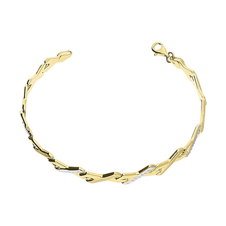Bransoleta złota stampato litera X w dwóch kolorach GS P-YB-X0B194014-1 próba 585