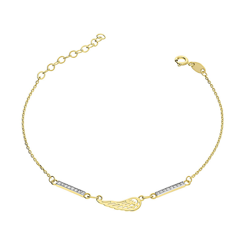 Bransoleta złota skrzydło ażur i pałki z cyrkoniami/anker GS P-YB-X1B190755-CZ próba 375