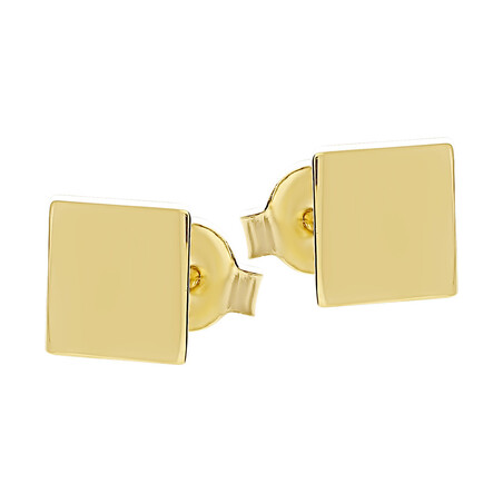Kolczyki pozłacane kwadrat blask/sztyft A6 07180196-00 próba 925