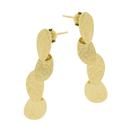 Kolczyki pozłacane blaszki młotkowane/sztyft A6 07180265-00 próba 925