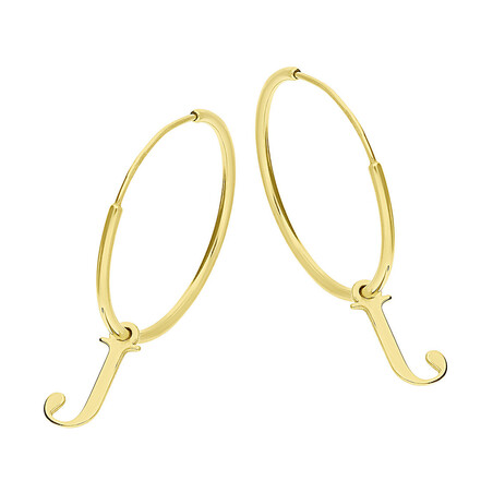 Kolczyki kółka szarniry z literką J 22mm A6 07180305-10 próba 925