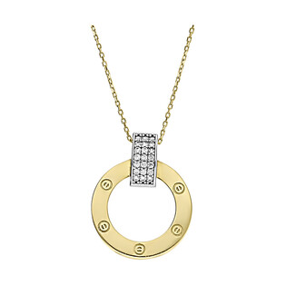 Naszyjnik złoty kółko ramka nr MZ T5-NE-0219-176-CZ próba 375