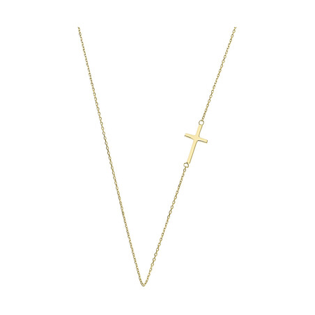 Naszyjnik złoty krzyżyk bokiem na łańcuszku anker