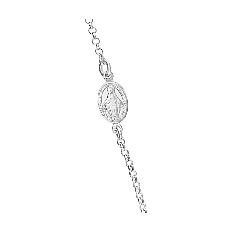 Naszyjnik srebrny D&G różaniec paciorki onyksowe NI ROGDG3PCN ROD próba 925