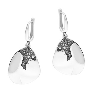 Kolczyki blaszka blask+żłobiony kontynent/ang.zap. SZ165 próba 925