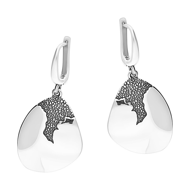 Kolczyki blaszka blask+żłobiony kontynent/ang.zap. SZ165 próba 925