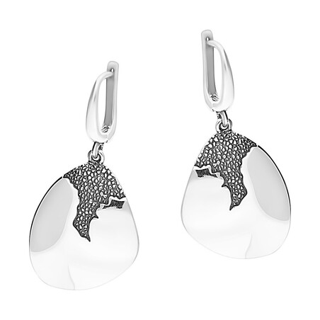 Kolczyki blaszka blask+żłobiony kontynent/ang.zap. SZ165 próba 925