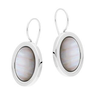 Kolczyki owalny uleksyt szary w srebrnym obramowaniu SZ260 uleksyt szary perła próba 925