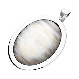 Zawieszka owalna uleksyt szary w srebrnym obramowaniu SZ260 uleksyt szary perła próba 925