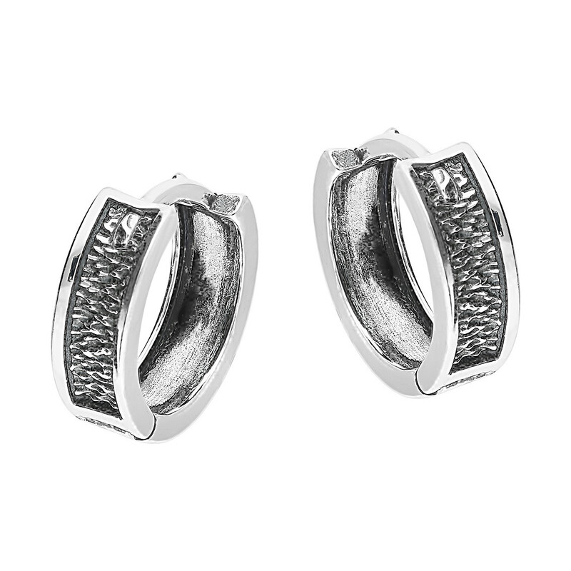 Kolczyki kółka 16mm wklęsłe z korą/zatrzask SZ286 próba 925