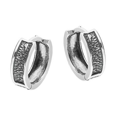 Kolczyki kółka 16mm wklęsłe z korą/zatrzask SZ286 próba 925