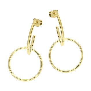 Kolczyki pozłacane puste kółko na złamanej pałce/sztyft A6 07180262-00 próba 925