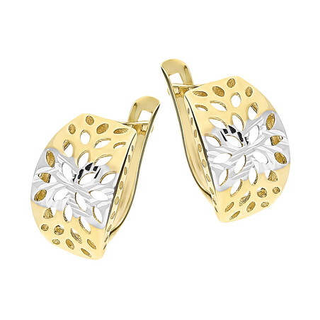 Kolczyki złote blaszki ażur grawerowane/ang.zap. GS P-YB-EDB182405-2 próba 375