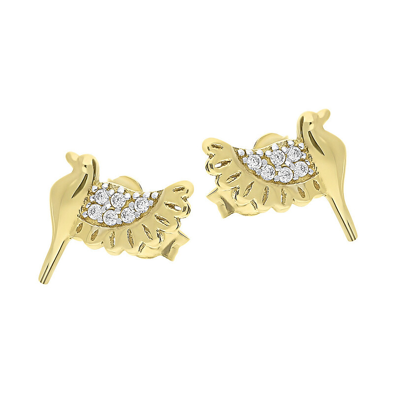 Kolczyki złote koliber z cyrkoniami/sztyft GS P-YB-EDC182254-CZ próba 585