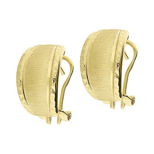 Kolczyki złote blaszki środek mat boki grawerowane/ang.zap.  LP 55U22-GLE00345-Y próba 375