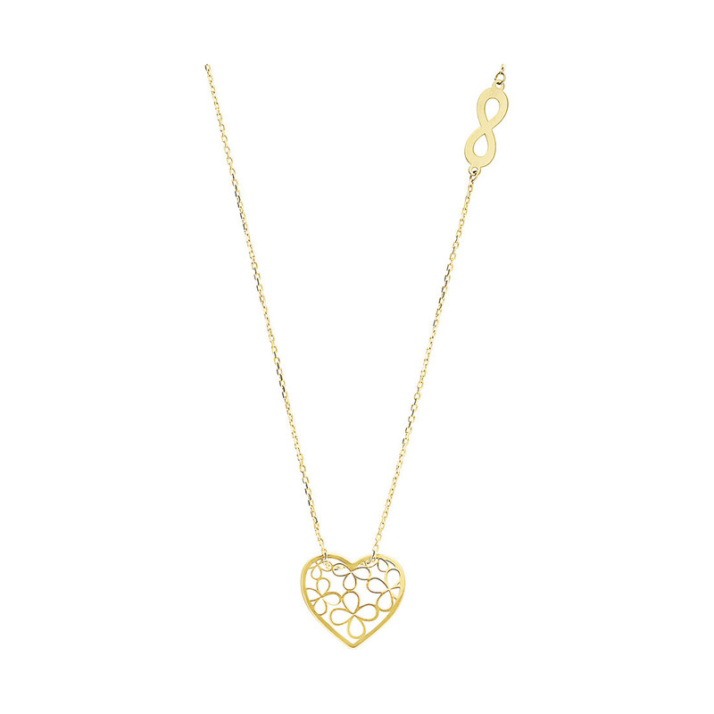Naszyjnik złoty infinity i ażurowe serce MZ T23-NLZ-13 próba 375