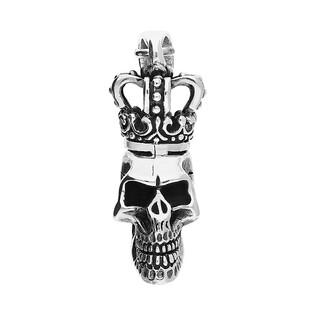 Zawieszka srebrna w kształcie czaszki w koronie próba 925