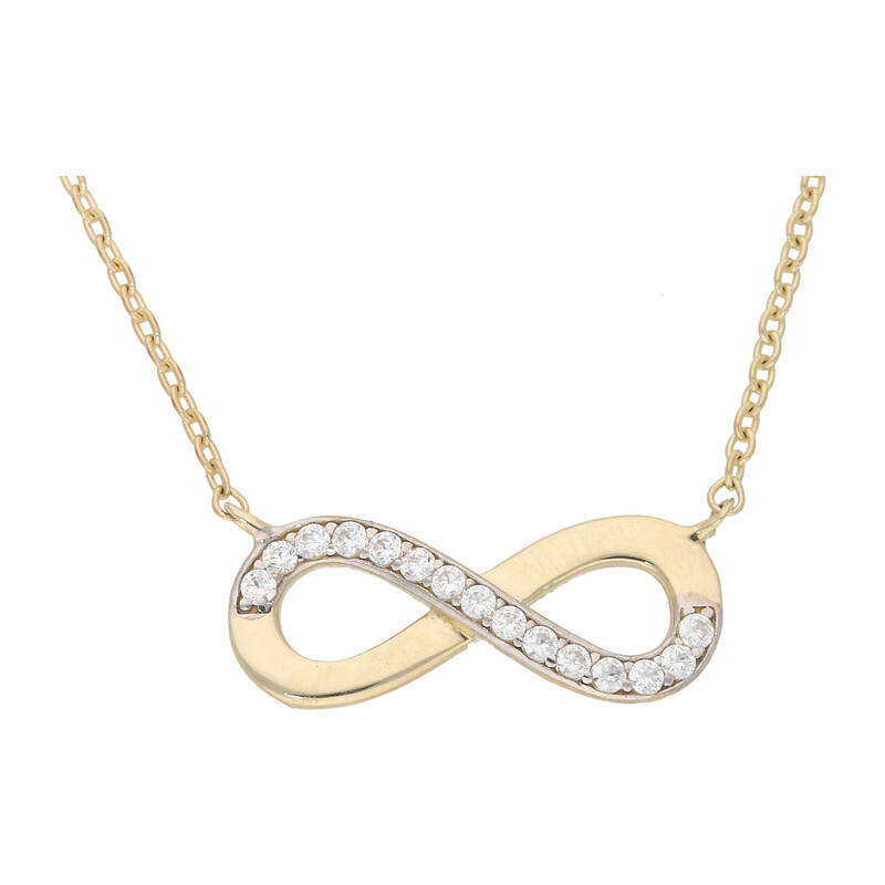 Naszyjnik infinity pół blask pół cyr/rolo AR XFFOR7N200602-IV-YW-FCZ próba 375