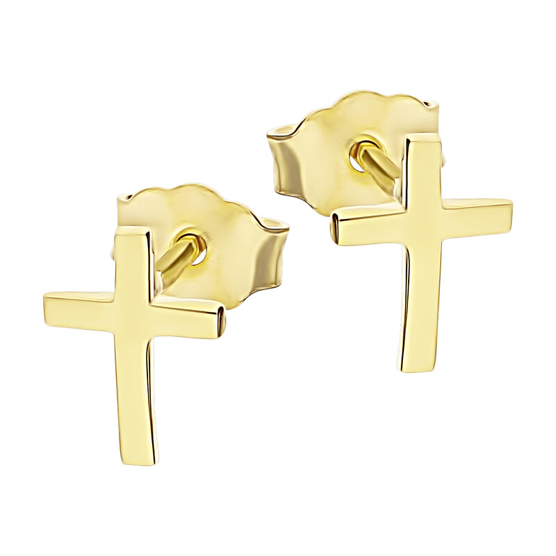 Kolczyki złote krzyżyk blask MZ T23-EP-0104 próba 375