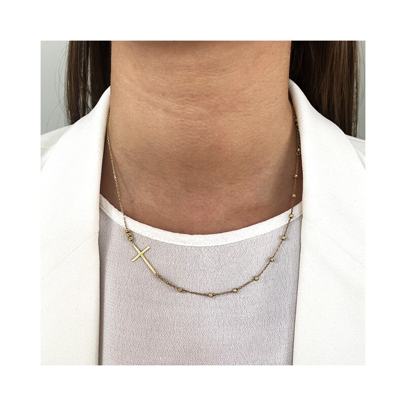 Naszyjnik D&G różaniec-krzyżyk bokiem/rolo AR X5FOR6N4631-DC próba 375