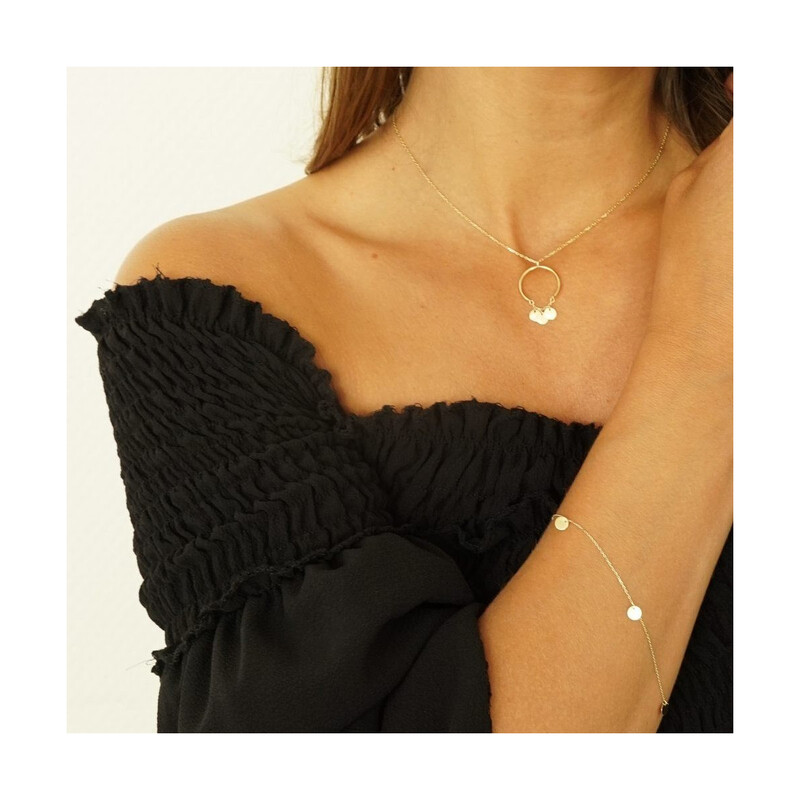 Naszyjnik złoty oponka z kółka wiszące nr. AR VX5FOR6N4979-II próba 585      