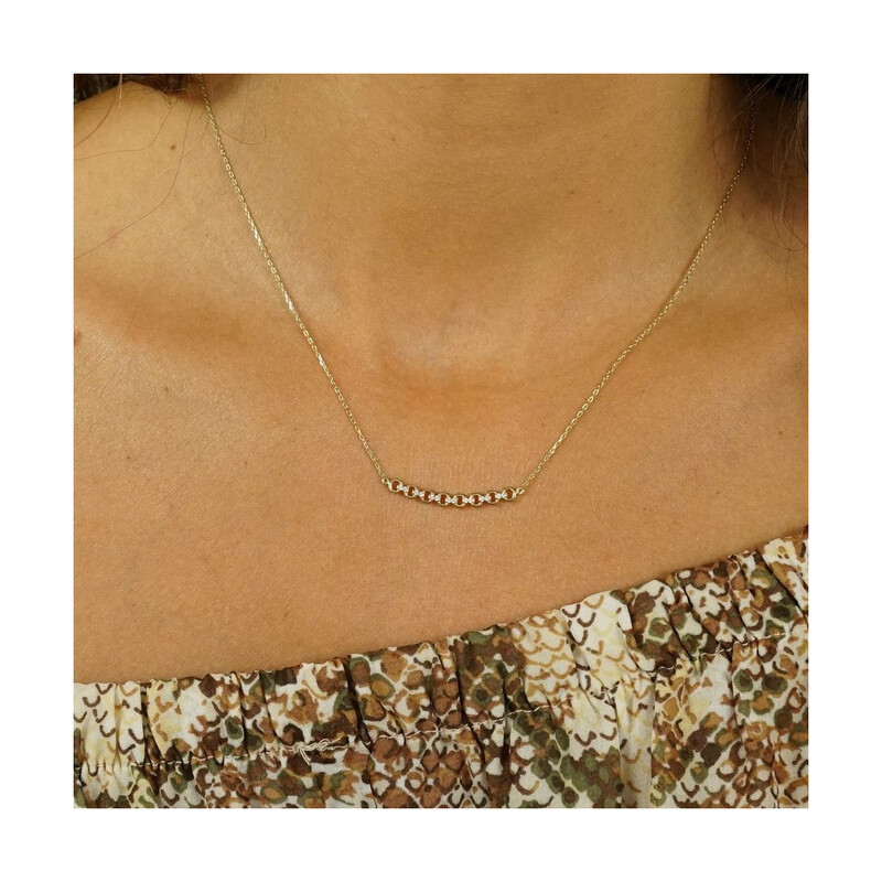 Naszyjnik ażurowe kółka z cyrkoniami/rolo AR VXXFFOR6N3678-II-FCZ próba 585