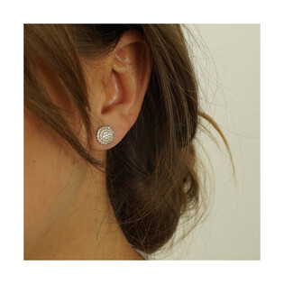 Kolczyki złote kalafior duży z cyrkoniami nr MZ T23-EP-0217-31-CZ-10.50mm próba 375