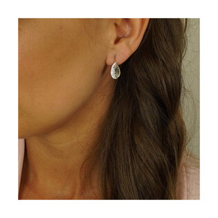 Kolczyki złote kropla pół gładka pół z cyrkoniami nr  MZ T5-E-0219-147-LB-CZ próba 375