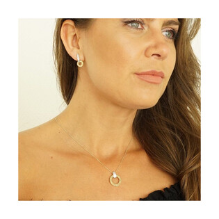 Naszyjnik złoty kółko ramka nr MZ T5-NE-0219-176-CZ próba 375