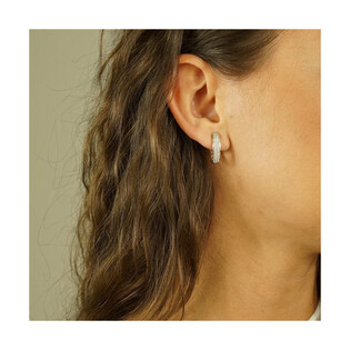 Kolczyki złote cyrkonie dwa rzędy tył ażurowy nr OS 96-9143-SC próba 585