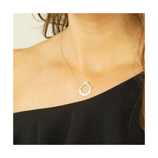 Naszyjnik złoty pierścionek serca z cyrkonią/anker S3 ZHK-01 próba 585