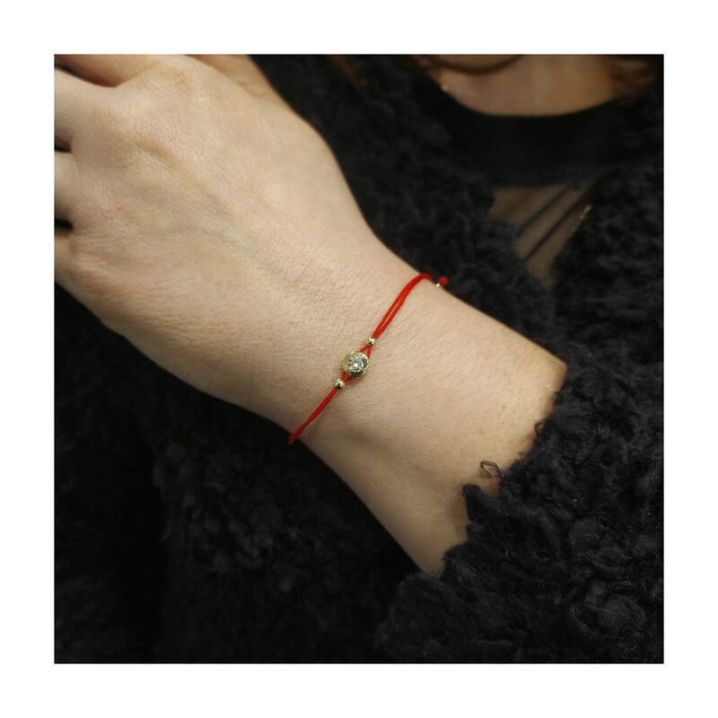 Bransoletka zlota sznurkowa z cyrkonią nr LP 34U25-B0048-Y-IP próba 585