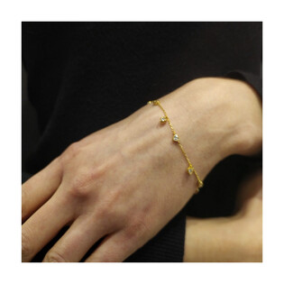 Bransoleta złota wiszące serca z cyrkonii/anker LP 55U225-FOB0057-Y próba 375