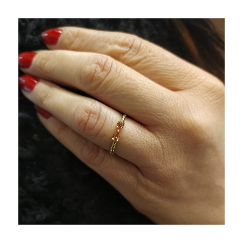 Pierścionek RINGS kokarda z cyrkonii PY YYZ0701 próba 375