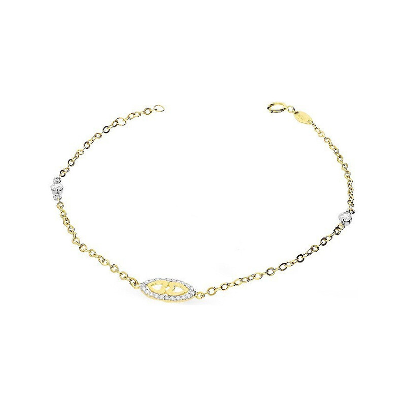 Bransoleta serca blask x2 w łezce+cyr/rolo AR XXROLO1B-200043-YW-FCZ próba 375