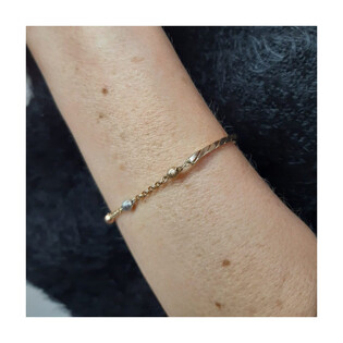 Bransoleta złota z blaszkami i kulkami  AR XXCABLE10N-200082-TC-MDC próba 585