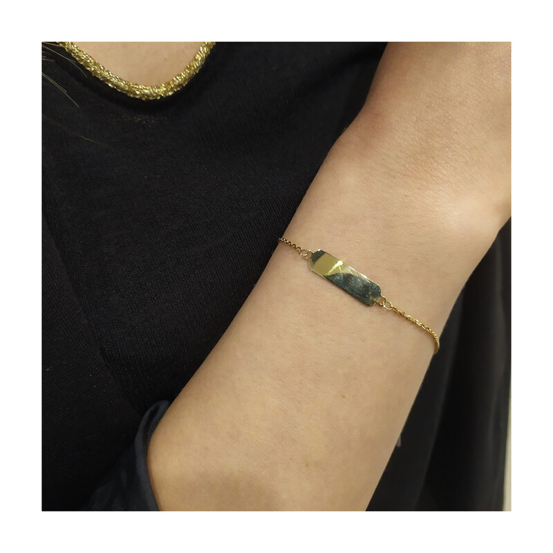 Bransoleta blaszka prost.obły+serce wisz./r OS 129-BR51-HEA próba 585