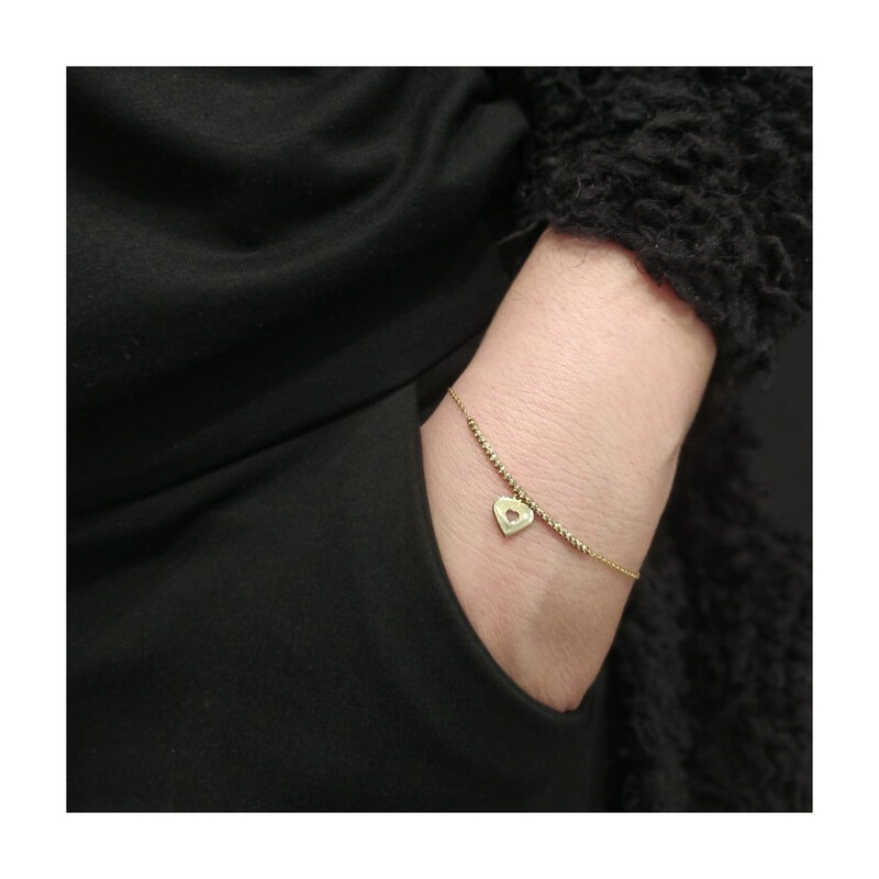 Bransoleta serce wiszące+kulki dis/rolo AR VX4FOR7B2220-V-DC próba 375