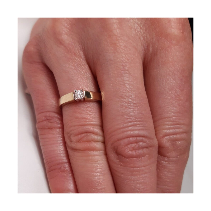 Pierścionek SOLITER PŁ 4ł-0,10ct RS0025 próba 585